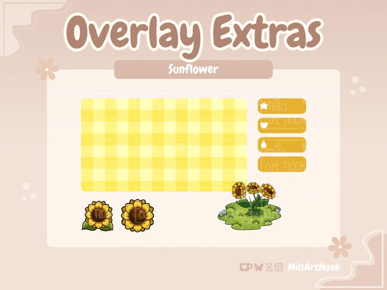 Sunflower Stream Package | Overlays, Panels, Alerts, Channel Point ...