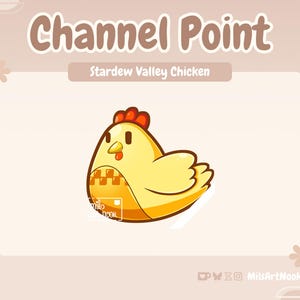Stardew Valley Chicken Gold | Cute Channel Point Emote Premade for Twitch and Discord - Digital Download