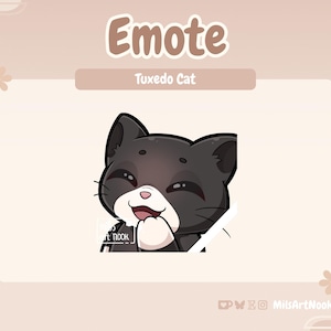 Tuxedo Cat Laugh | Cute Cat Emote Premade for Twitch and Discord - Digital Download | Cute Cats, Twitch Assets