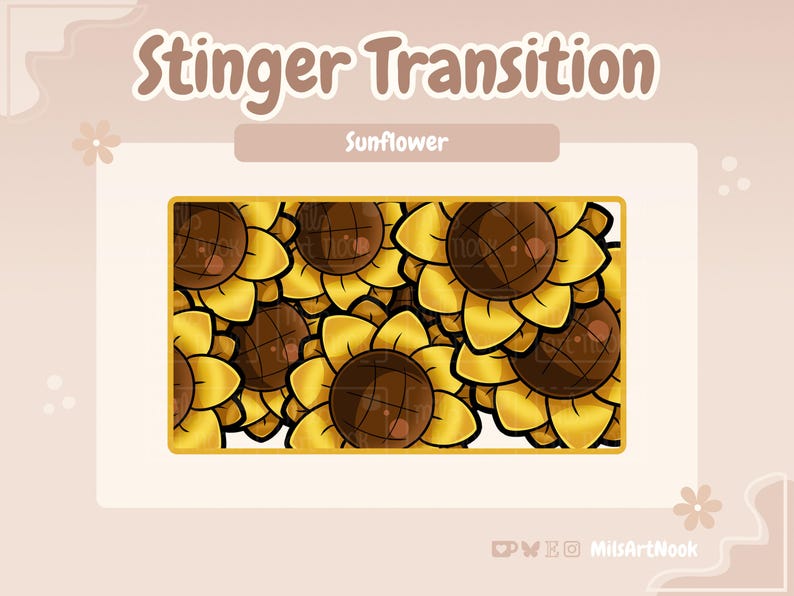 Sunflower Stream Package | Overlays, Panels, Alerts, Channel Point ...