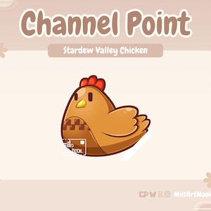 Stardew Valley Chicken Brown | Cute Channel Point Emote Premade for Twitch and Discord - Digital Download