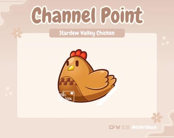 Stardew Valley Chicken Brown | Emote de ponto de canal fofo pré-fabricado para Twitch e Discord - Download digital