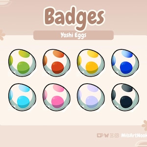Medaglie a forma di uovo di Yoshi / Medaglie con bit di sottotitoli predefiniti per Twitch e Discord - Download digitale / Risorse per streaming carine