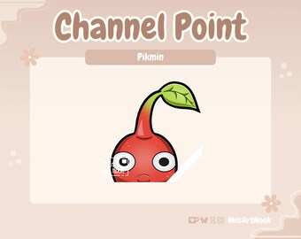 Red Pikmin | Emote de Ponto de Canal Fofo Pré-criado para Twitch e Discord - Download Digital