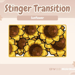 ANIMÉ Tournesols qui tombent | Transition Stinger | Éléments de streaming mignons pour Twitch - Téléchargement numérique