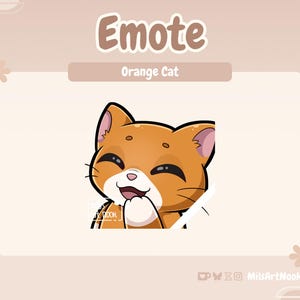Orange Cat Laugh | Cute Cat Emote Premade for Twitch and Discord - Digital Download | Cute Cats, Twitch Assets