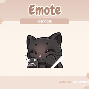 Black Cat Shy | Cute Cat Emote Premade for Twitch and Discord - Digital Download | Cute Cats, Twitch Assets