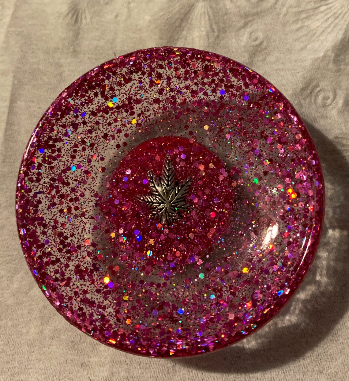 Sparkly Marijuana Leaf Trinket Bowl Etsy