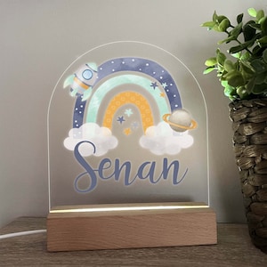 Space Rainbow Personalised Night Light