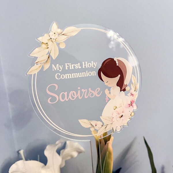 Communion Girl Personalised Cake Topper