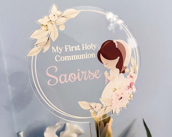 Communion Girl Personalised Cake Topper