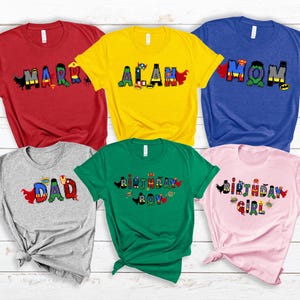 Custom Super Hero Shirt, Family Mom Dad Tee, Captain America Iron man bild 3