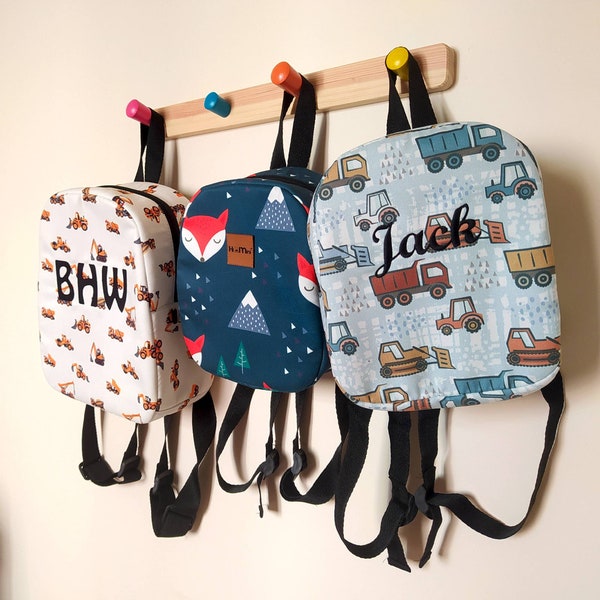 Toddler Boy Backpack Trucks Etsy