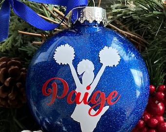 Décorations de Noël de pom-pom girl personnalisées | Cadeau d'équipe Cheer | Cadeau coach