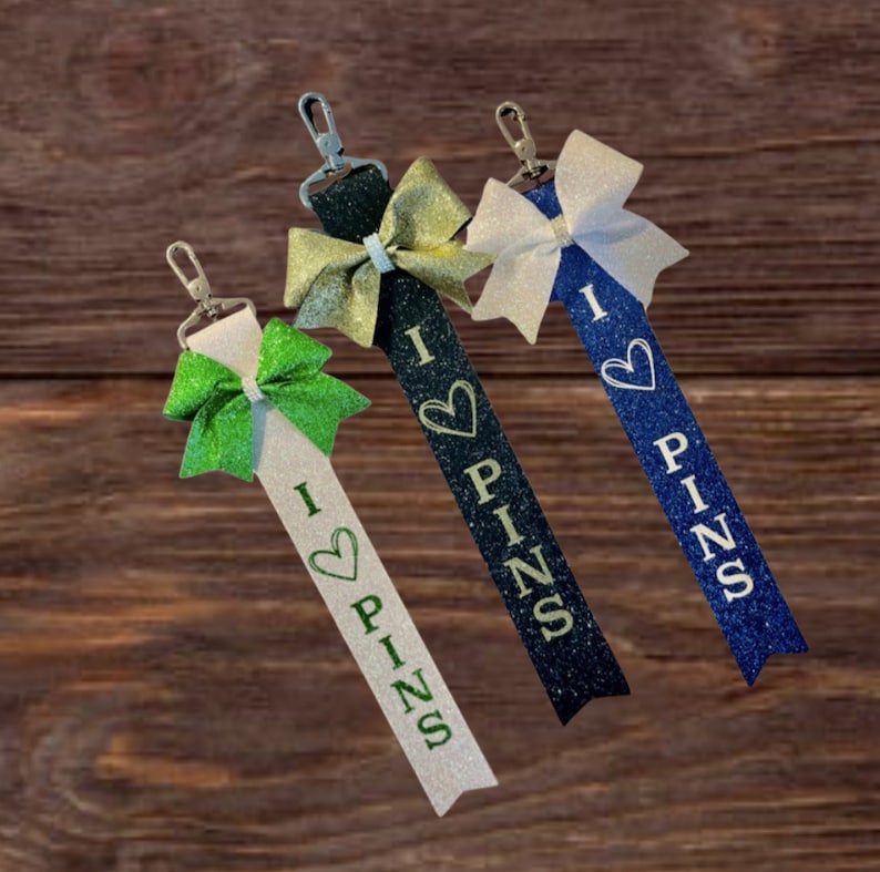 Cheerleading Ribbon Keychains Pin Me Ribbon, Personalized Cheer Keychain, Multiple Color Options ...