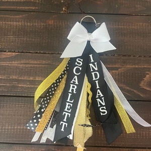 Ribbon Zipper Pull Keychain Cheer Bag, Sports Bag, Personalized Name Tag