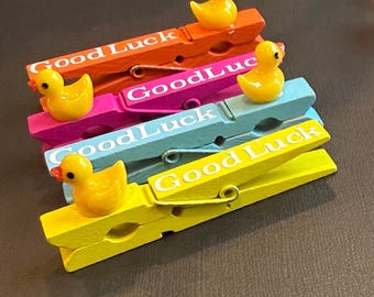Épinglettes de joie canard porte-bonheur : épingles à linge peintes à la main - Lot de 10