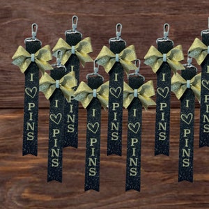 Cheerleading Ribbon Keychains Pin Me Ribbon, Personalized Cheer Keychain, Multiple Color Options ...