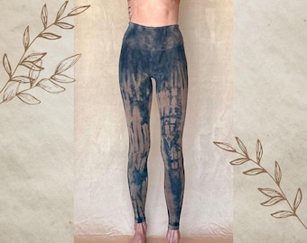 Nature's Threads Yoga- Hand Dyed Handmade Tie Dye Leggings Tencel Organic Eco-Friendly Yoga Leggings