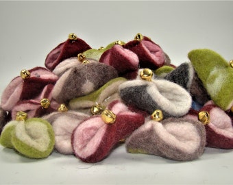 Felted Wool Cat toy, Ribbon with Jingle,Eco Friendly,Colorful & Beautiful,Elegant Designs, ,Handmade Cat toy,100% wool Made by kivikis.