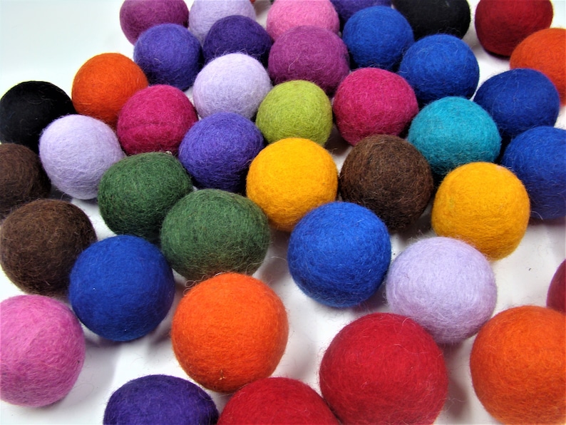 Felted Wool Cat toys, balls,Eco Friendly,Colorful & Beautiful, Elegant Designs, Natural Felted Wool, Handmade Cat toy. 5 cm Made by kivikis. image 1