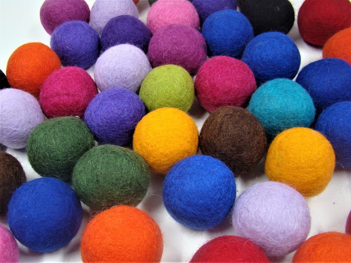 Felted Wool Cat Toys Ballseco Friendlycolorful & Beautiful Etsy