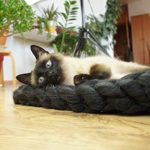 Chunky Knit Wool Pet Bed: Modern Cat/Dog Bed (45x60cm)