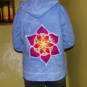Mandala and moon batik hoodie