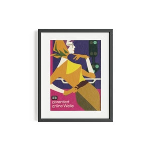 DB Schenker Onda Verde stampato su carta d'arte opaca naturale, regalo, illustrazioni, poster, stampa locandina, compleanno, stampa murale