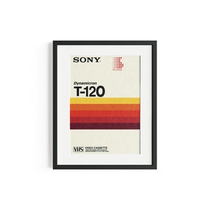 Copertina VHS Sony T-120 stampato su carta d'arte opaca naturale, regalo, illustrazioni, poster, stampa locandina, compleanno, stampa murale
