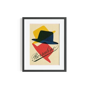 Borsalino di Max Huber stampato su carta d'arte opaca naturale, regalo, illustrazioni, poster, stampa locandina, compleanno, stampa murale