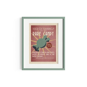 Rare Candy stampato su carta d'arte opaca naturale, regalo, illustrazioni, poster, stampa locandina, compleanno, stampa murale