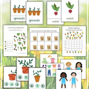 Unidad de jardinería estudio preescolar imprimible