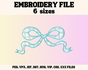 Bow Appliqué Embroidery Design, Machine Embroidery File