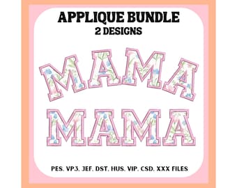 Mama Appliqué Bundle Embroidery Design, (Digital File)