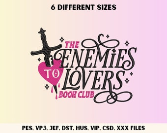 Enemies To Lovers Book Club Embroidery Design (Digital File)