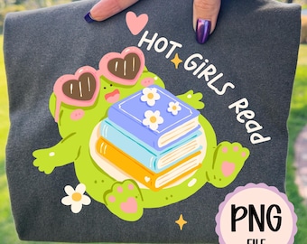 Diseño PNG de chicas guapas leyendo / Literario / Fondo transparente de 300 DPI / Verano / Descarga digital