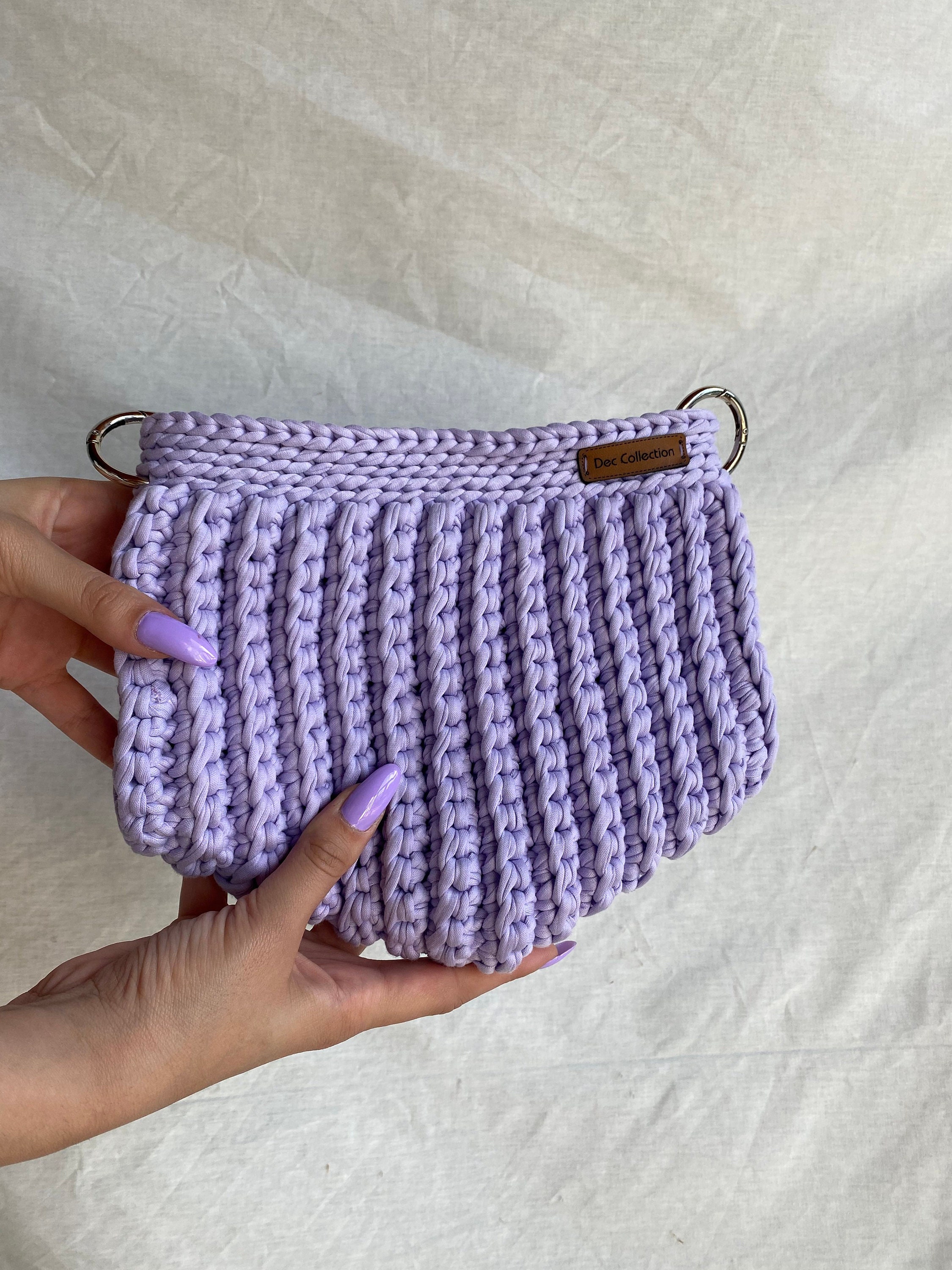 Crochet Shoulder Bag Genuine Cotton Shoulder Bag Crochet Etsy