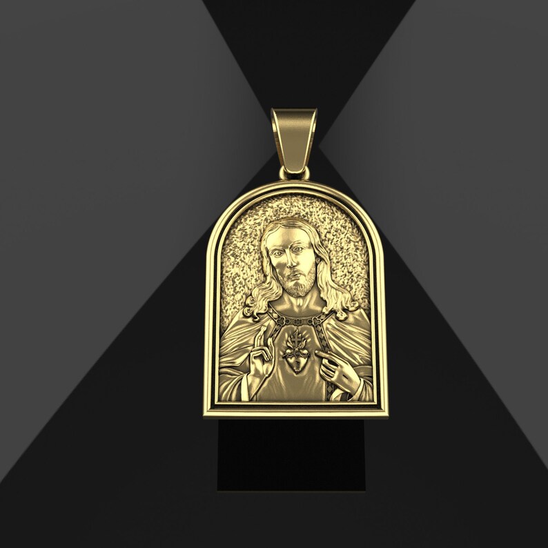 Gold Jesus Christ Pendant, Silver Jesus Charm Medallion, Jesus Christ Jewelry, Christian Pendant, Religious Pendants, shops Christian Accessories