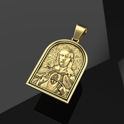 Gold Jesus Christ Pendant, Silver Jesus Charm Medallion, Jesus Christ Jewelry, Christian Pendant, Religious Pendants, shops Christian Accessories