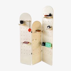 Free Standing Pegboard, Wood Divider, Pegboard Display, Foldable Pegboard, Display Stand, Foldable Divider, Room Divider, Market Display