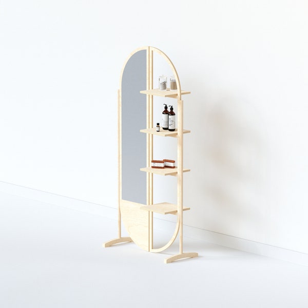 Display Stand with Mirror, Market Display, Room Divider,  Display Shelves, Pop up Stand, Open Wardrobe