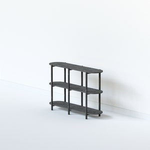 Wooden Shelving Unit 47 Shelf, Low Bookshelf, Vinyl Record Storage, Bookshelf, Minimalist Shelf, Sideboard Antique Black