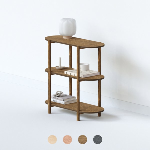 3 Tier Shelf, Wooden Bookshelf, Vinyl Record Storage, Sidetable, End Table, Wood Bookshelf, Minimalist Shelf