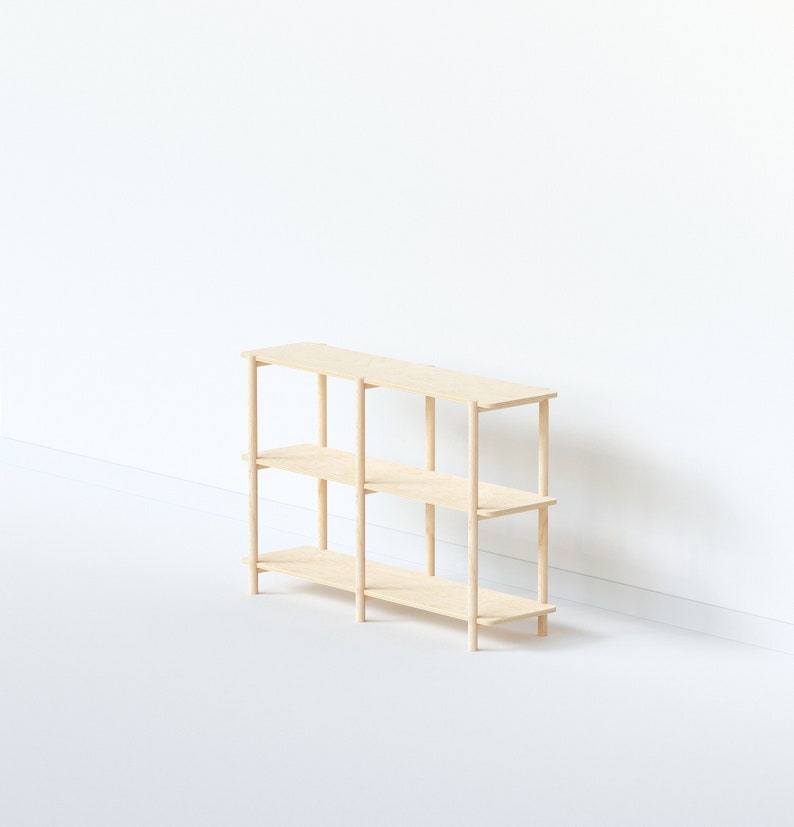 Wooden Shelving Unit 47 Shelf, Low Bookshelf, Vinyl Record Storage, Bookshelf, Minimalist Shelf, Sideboard image 8