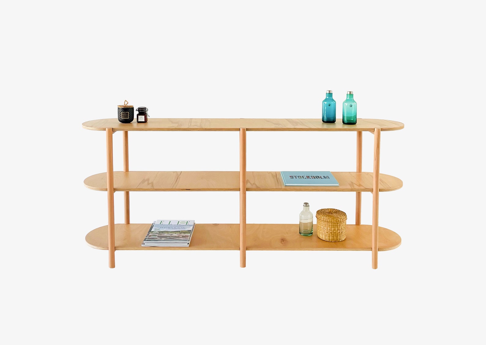 Wooden Shelving Unit Low Bookshelf 2 Colors Wooden Etsy Australia