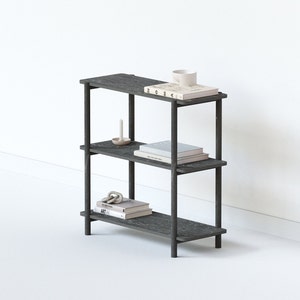 Wooden Shelving Unit - 65"-3 Shelf Rectangular End,  Low Bookshelf, Vinyl Record Storage, Bookshelf, Minimalist Shelf, Sideboard