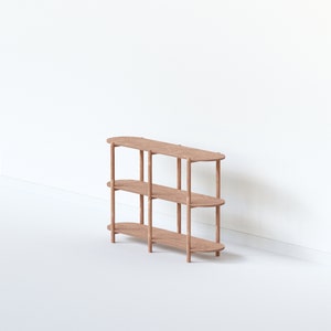 Wooden Shelving Unit 47 Shelf, Low Bookshelf, Vinyl Record Storage, Bookshelf, Minimalist Shelf, Sideboard Light Cherry