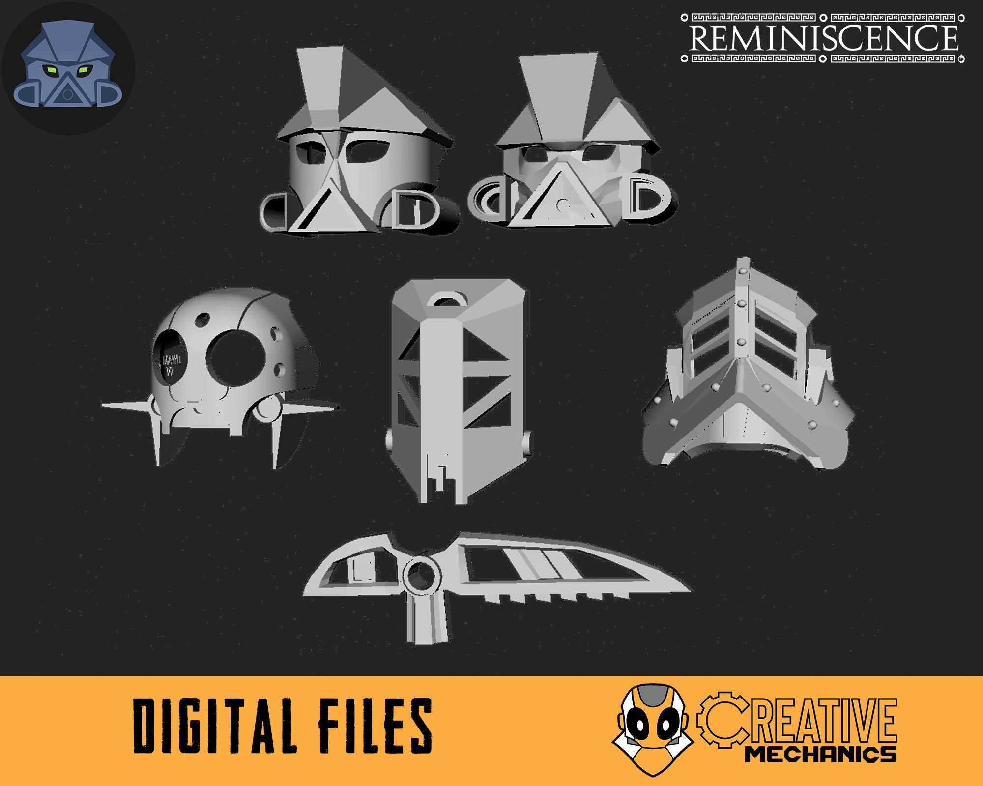 Bionicle Muzona Kanohi Masks, Digital File Bundle