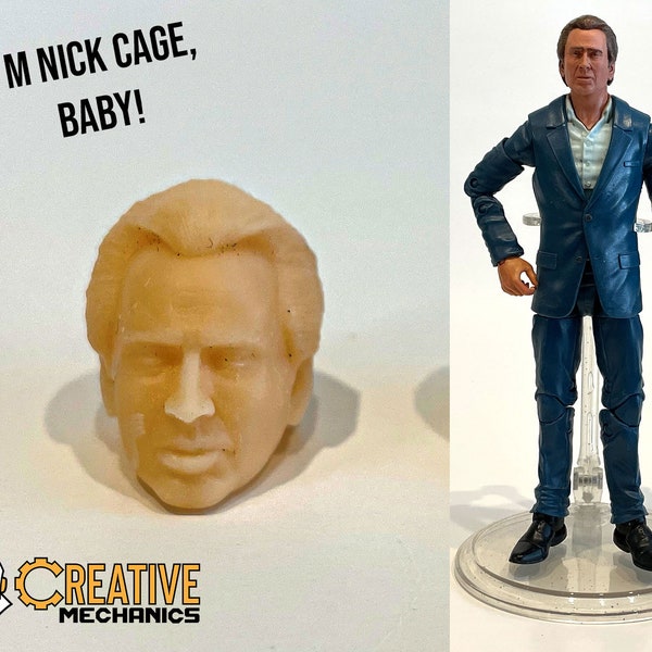 Nick Cage 1:12 scale action figure head